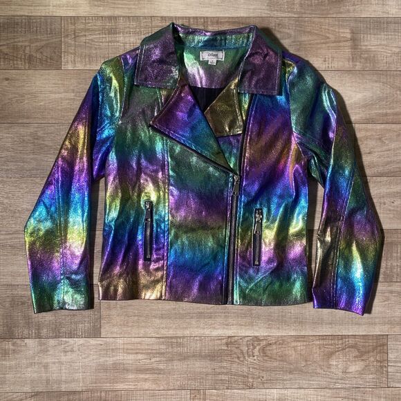 Disney D-Signed Girls size M Descendants Iridescent faux leather jacket - Picture 1 of 7
